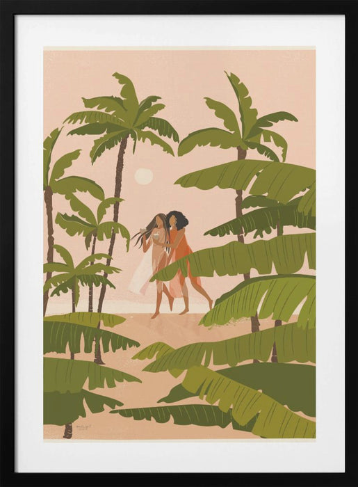 Tropical Paradise Framed Art Modern Wall Decor