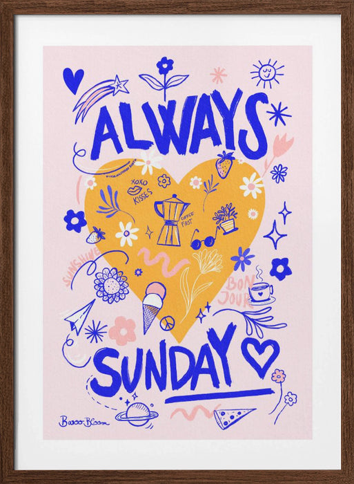 Always Sunday Framed Art Modern Wall Decor