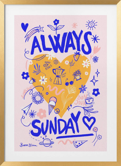 Always Sunday Framed Art Modern Wall Decor