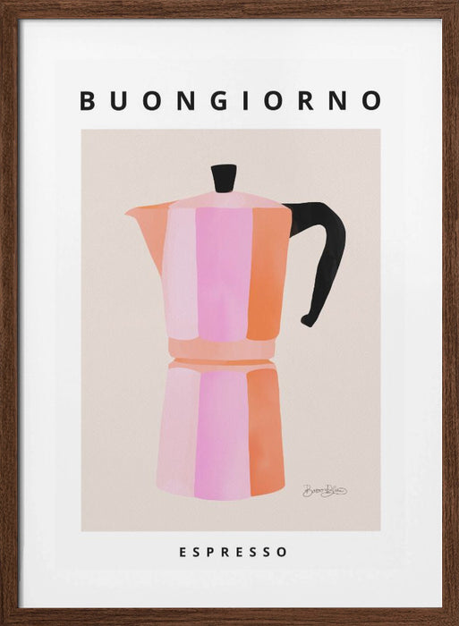 Buongiorno Espresso Framed Art Modern Wall Decor