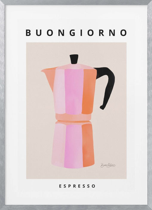 Buongiorno Espresso Framed Art Modern Wall Decor