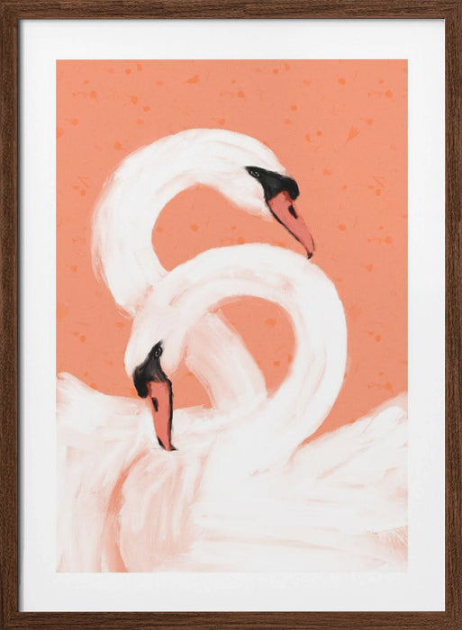 Swans Framed Art Modern Wall Decor