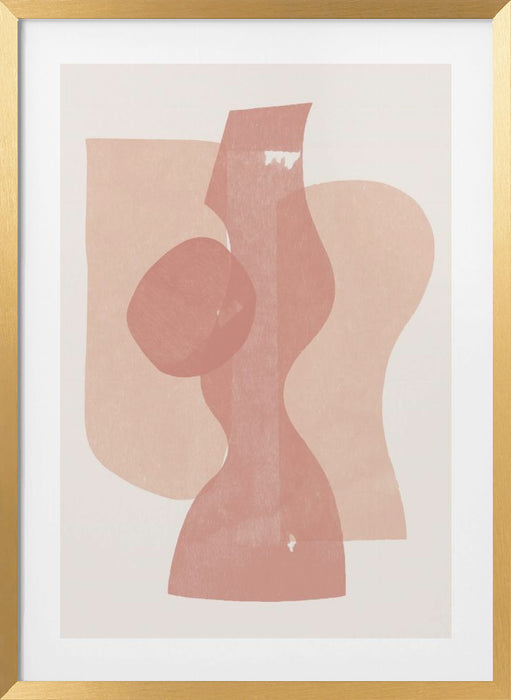 Peach Paper Cut Composition No.1 Framed Art Modern Wall Decor