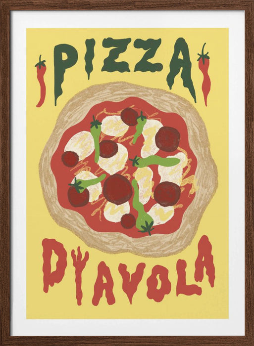 Pizza Diavola Framed Art Modern Wall Decor