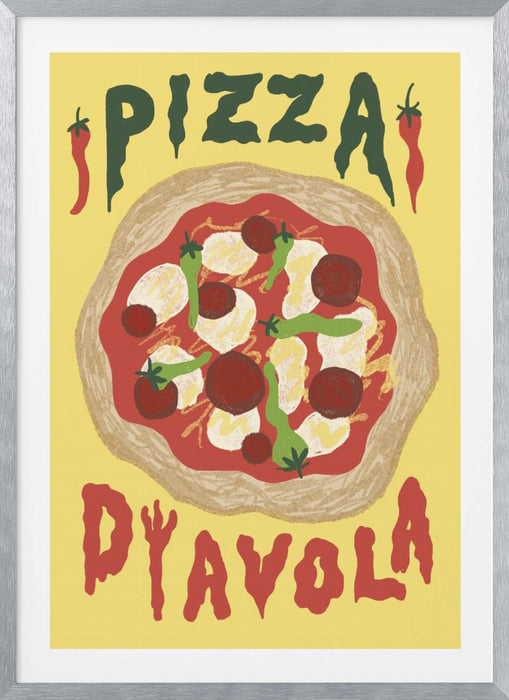 Pizza Diavola Framed Art Modern Wall Decor