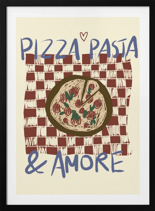 Pizza Pasta &amp; Amore Framed Art Modern Wall Decor