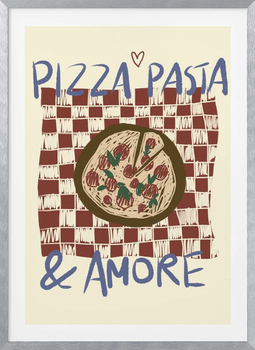 Pizza Pasta &amp; Amore Framed Art Modern Wall Decor