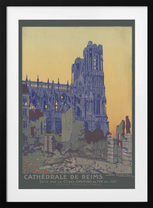 Cathédrale de Reims Framed Art Modern Wall Decor