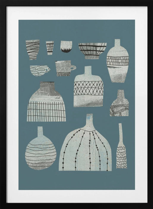 Pottery and Patterns Framed Art Modern Wall Decor