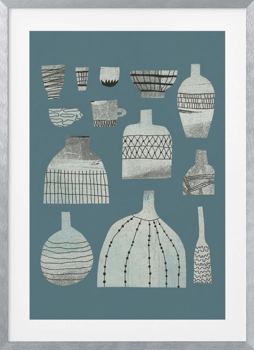 Pottery and Patterns Framed Art Modern Wall Decor
