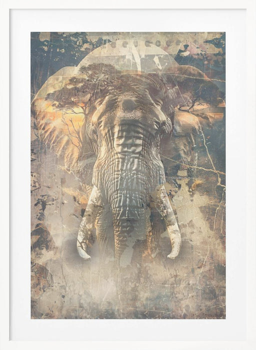 Elephant Africa Wild Animal Vintage Illustration Art 04 Framed Art Modern Wall Decor