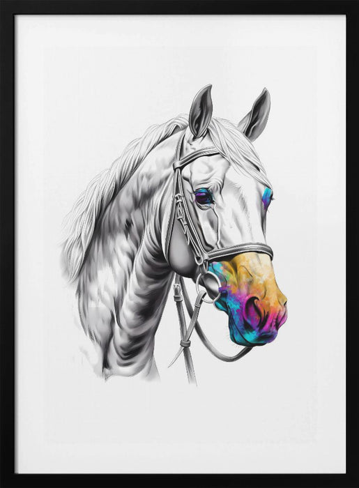 Horse Wild Tribal Illustration Art 03 Framed Art Modern Wall Decor