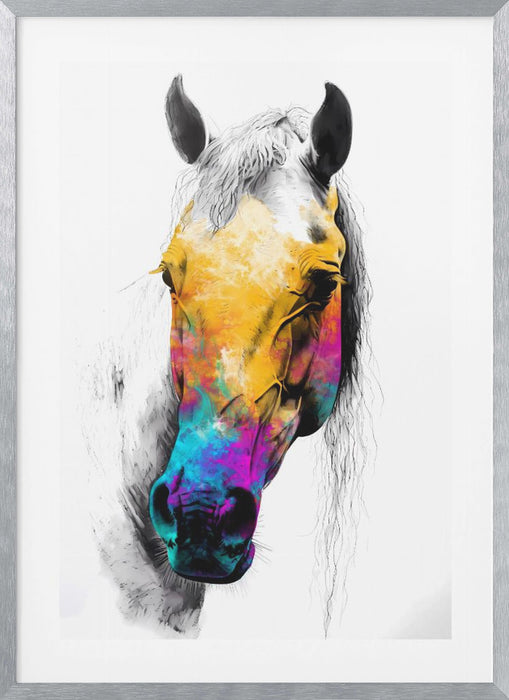 Horse Wild Tribal Illustration Art 08 Framed Art Modern Wall Decor