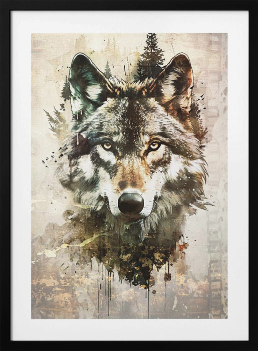 Wolf Wild Animal Vintage Illustration Art 01 Framed Art Modern Wall Decor