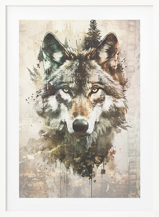 Wolf Wild Animal Vintage Illustration Art 01 Framed Art Modern Wall Decor