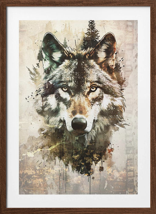 Wolf Wild Animal Vintage Illustration Art 01 Framed Art Modern Wall Decor