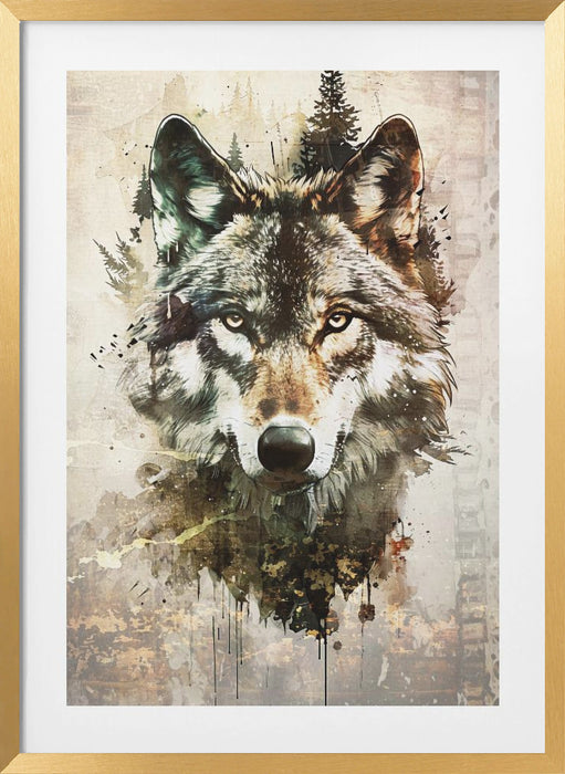 Wolf Wild Animal Vintage Illustration Art 01 Framed Art Modern Wall Decor