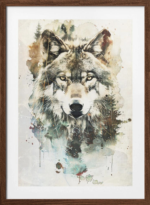 Wolf Wild Animal Vintage Illustration Art 02 Framed Art Modern Wall Decor