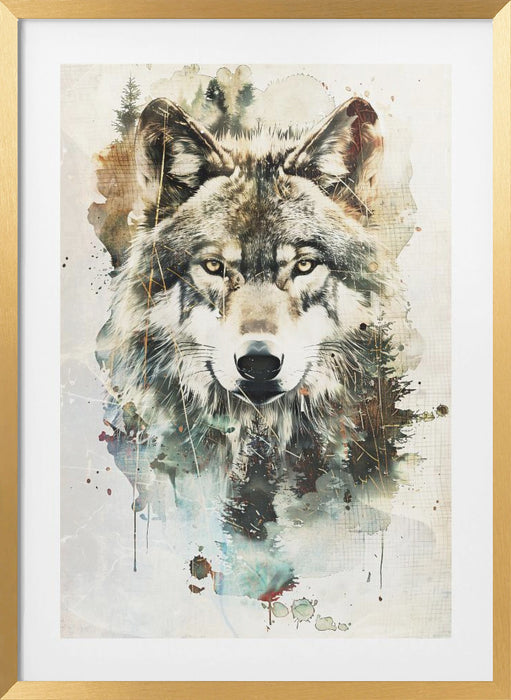 Wolf Wild Animal Vintage Illustration Art 02 Framed Art Modern Wall Decor