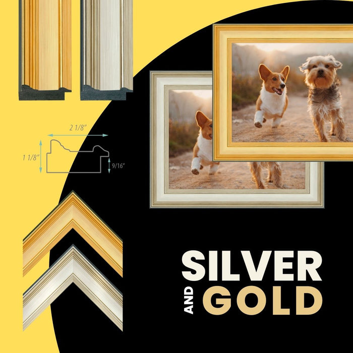 Silver 9x30 Picture Frame 9x30 Frame 9 x 30 Poster Frames 9 x 30