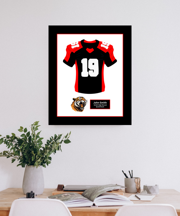 Maine High School Football Jersey Frame Print Senior Night Gift 