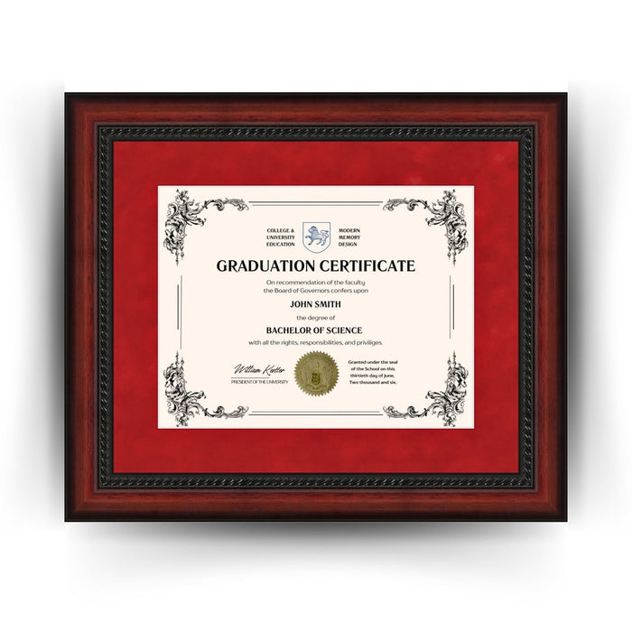 University of Minnesota Diploma Frame 8.5x11 Certificate Mahogany