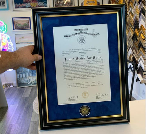 Diploma framing Certificate frame NJ Custom framing frame store New jersey new york city