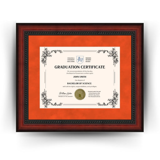 University of Virginia Diploma Frame 8.5x11 Certificate Orange