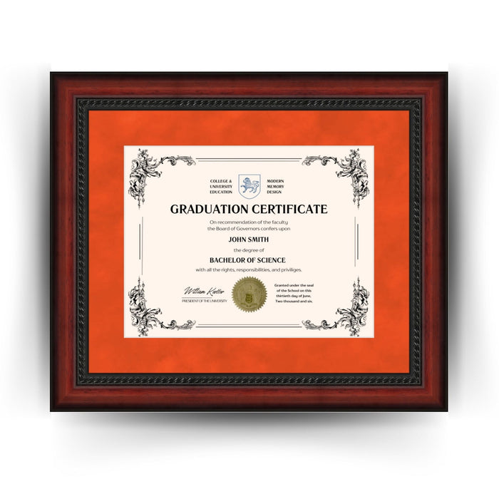 Boise State University Diploma Frame 8.5x11 Certificate Orange