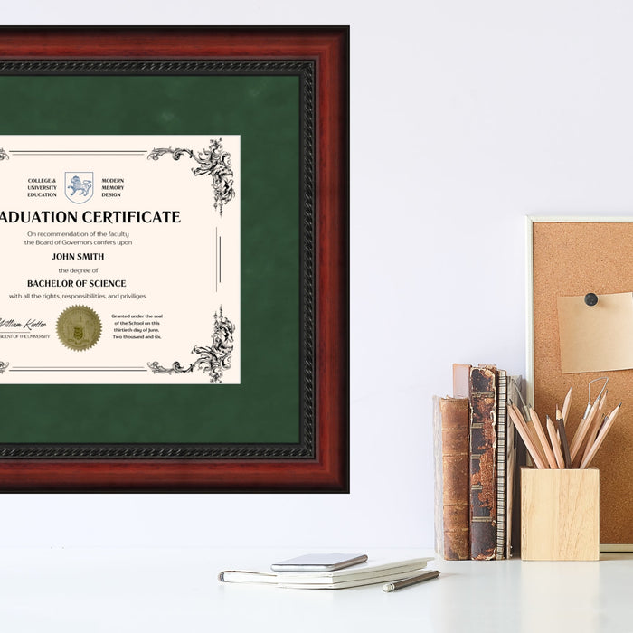 University of Hawaii at Manoa Diploma Frame 8.5x11 Certificate Green