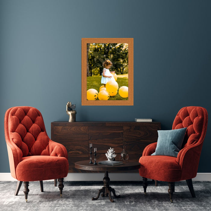 Honey Pecan Wood Picture Frame - Flat Modern Framing