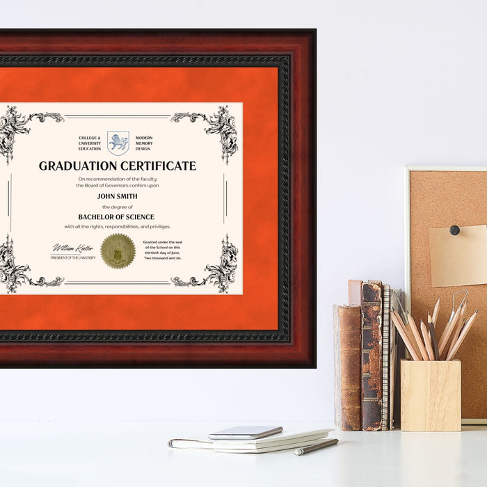 University of Illinois Diploma Frame 8.5x11 Certificate Orange