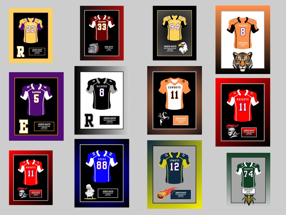 Maine High School Football Jersey Frame Print Senior Night Gift 