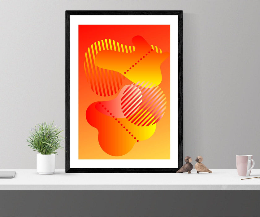 Abstract Artwork Fire Red Print or Framed Wall Art for Wall Decor Q Canvas Prints Framed art - Modern Memory Design Picture frames - New Jersey Frame shop custom framing