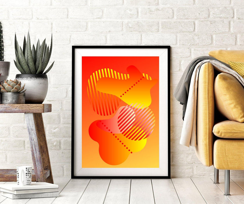 Abstract Artwork Fire Red Print or Framed Wall Art for Wall Decor Q Canvas Prints Framed art - Modern Memory Design Picture frames - New Jersey Frame shop custom framing