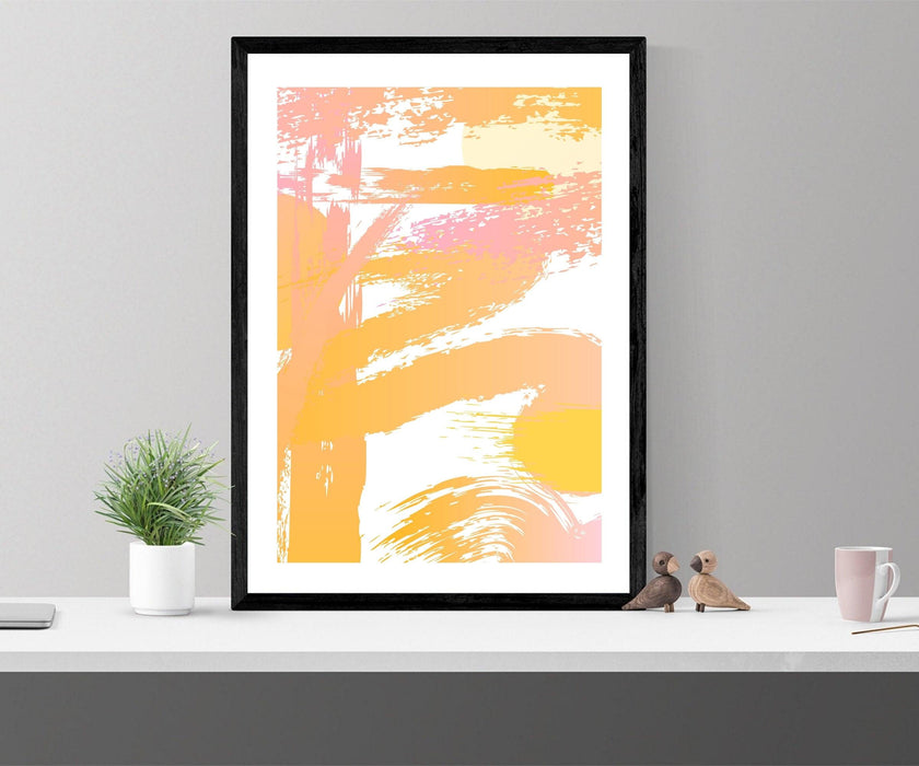 Abstract Artwork Pink Yellow Wall Art Canvas Prints Framed art - Modern Memory Design Picture frames - New Jersey Frame shop custom framing