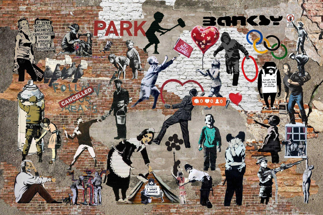 Banksy Art Framed Set of 6 Street Art Prints Graffiti — Modern Memory  Design Picture frames