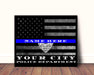 Austin Police Officer Thin blue Line Flag Gift Art - Modern Memory Design Picture frames - New Jersey Frame shop custom framing