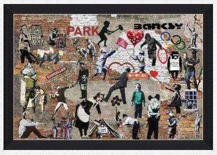 Funky, Graffiti-esque Art offers Collage