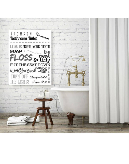 Bathroom Rules art print canvas - Modern Memory Design Picture frames - New Jersey Frame shop custom framing