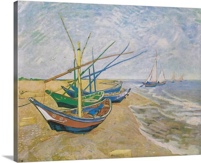 Boats at Saintes Maire by Vincent Van Gogh beach Boats Ships - Modern Memory Design Picture frames - New Jersey Frame shop custom framing