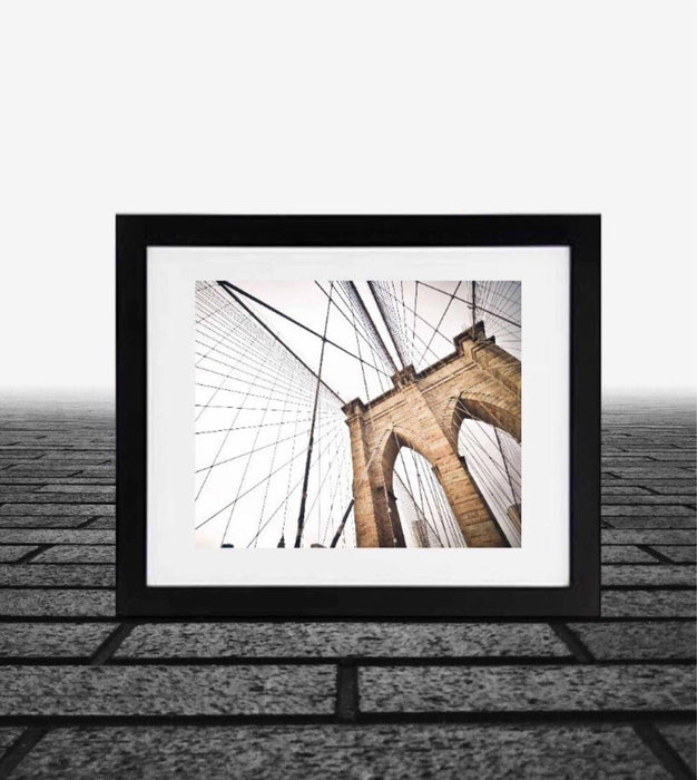 Brooklyn bridge Framed art print New York City black and white - Modern Memory Design Picture frames - New Jersey Frame shop custom framing