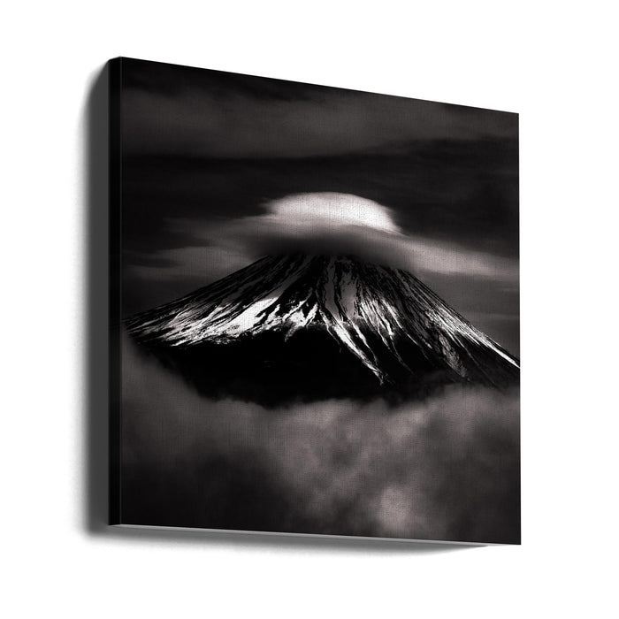 The last Fujiyama in Heisei Square Canvas Art Print