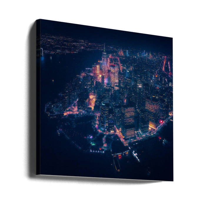 Lower Manhattan Square Canvas Art Print