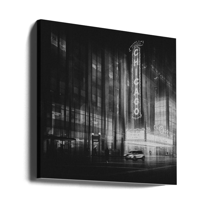 Chicago Theatre Square Canvas Art Print