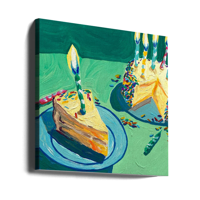 Birthday Cake Square Canvas Art