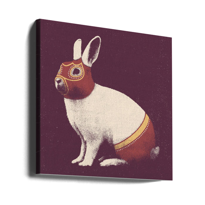 Lapin Catcheur Square Canvas Art Print