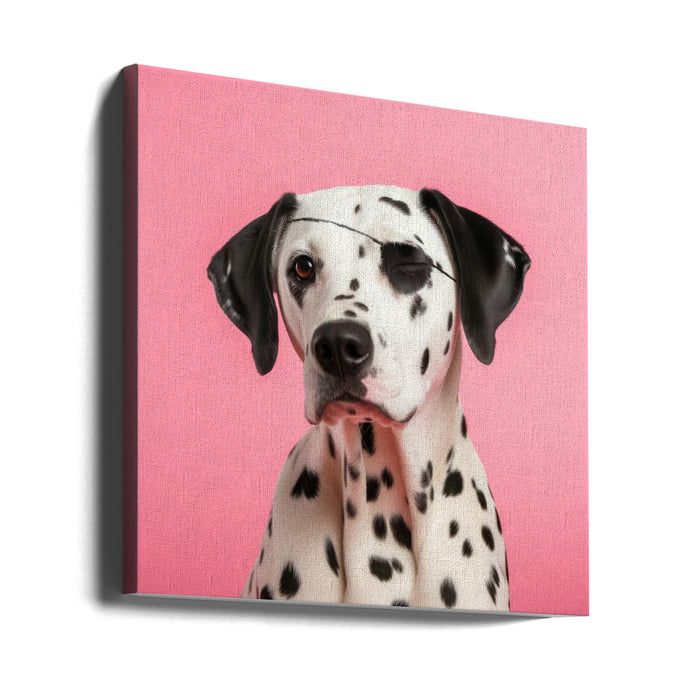 Pirate Dog Square Canvas Art Print