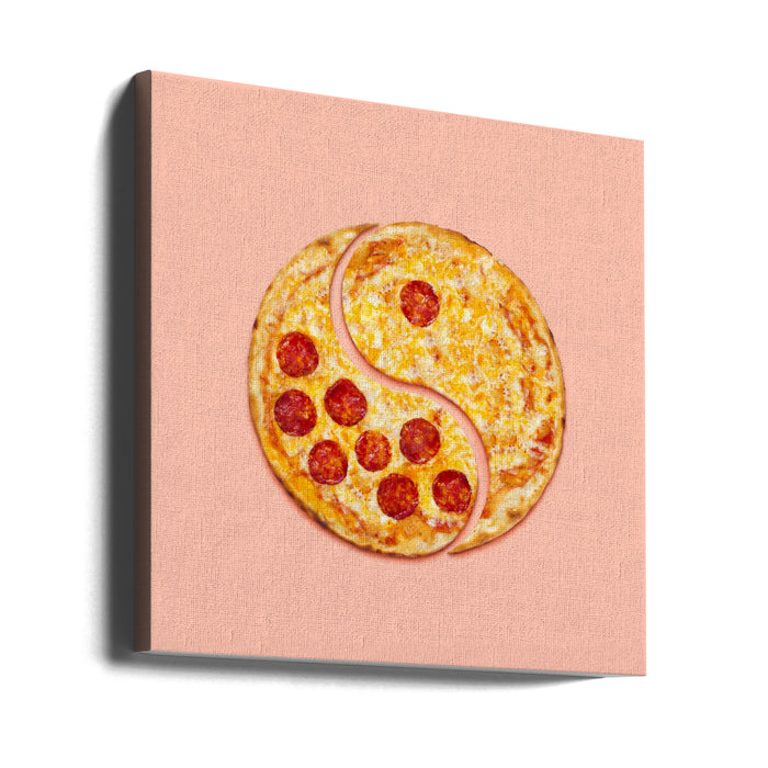 Pizza Balance Square Canvas Art Print