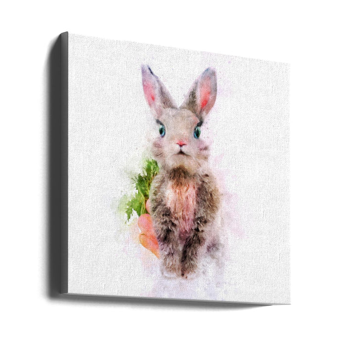 Baby Rabbit Square Canvas Art